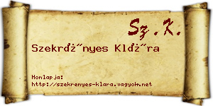 Szekrényes Klára névjegykártya