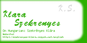klara szekrenyes business card