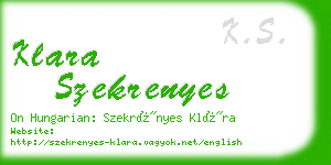 klara szekrenyes business card